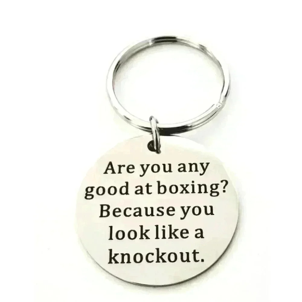Are you any good at boxing? Cheesy partner joke keychain